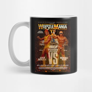 Hulk Hogan-v-Macho Man Wrestlemania5 artwork Mug